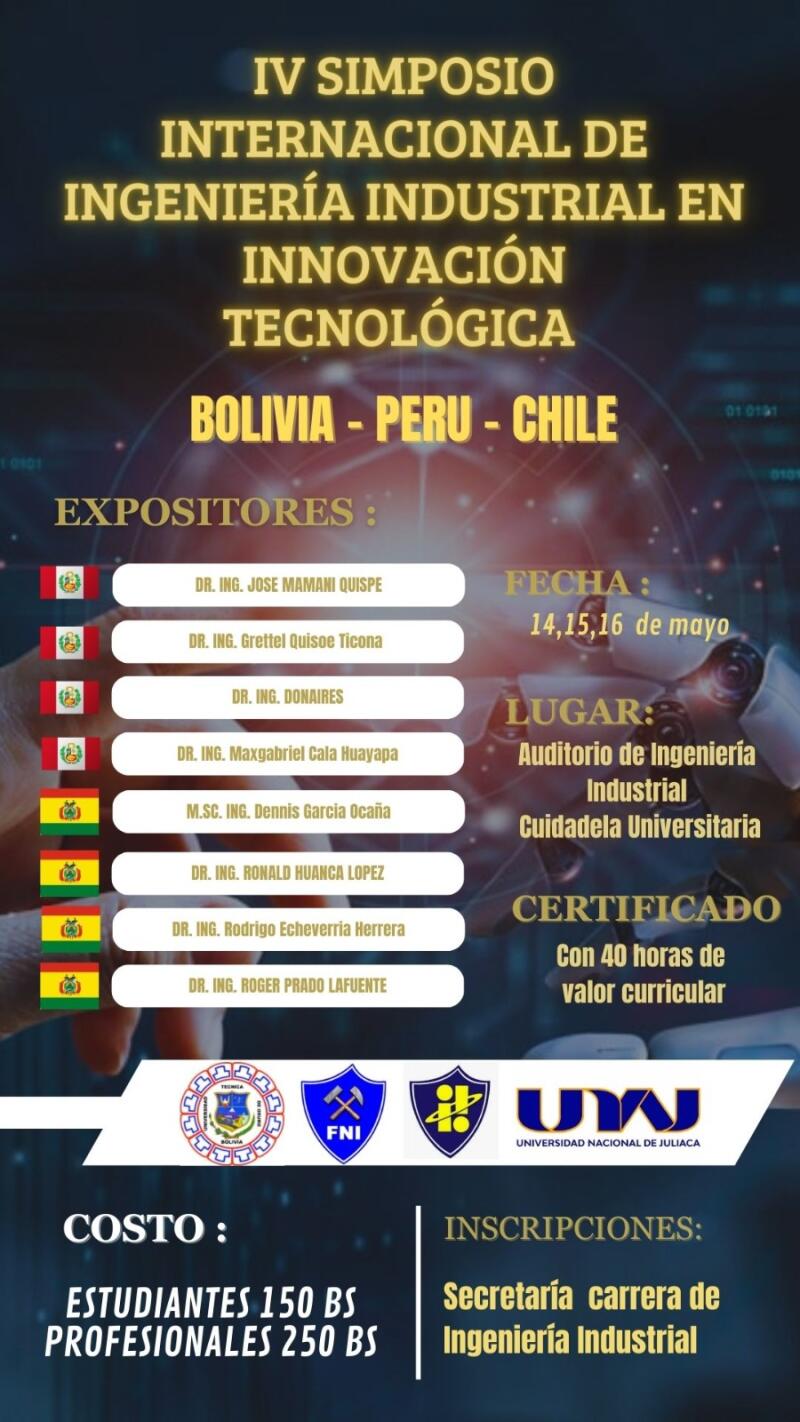 IV Simposio Internacional de Ingeniería Industrial en Innovación Tecnológica