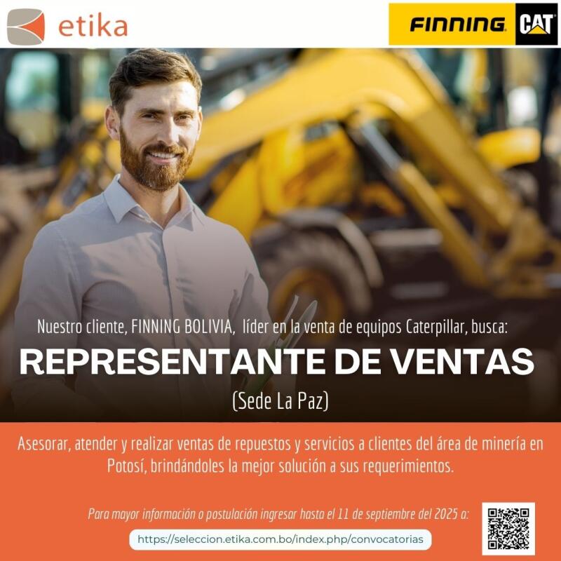 Esta es tu oportunidad para ser parte de Finning Bolivia