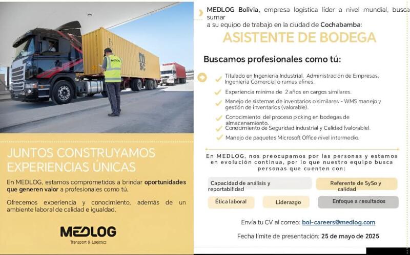 Esta es tu oportunidad para ser parte de Medlog